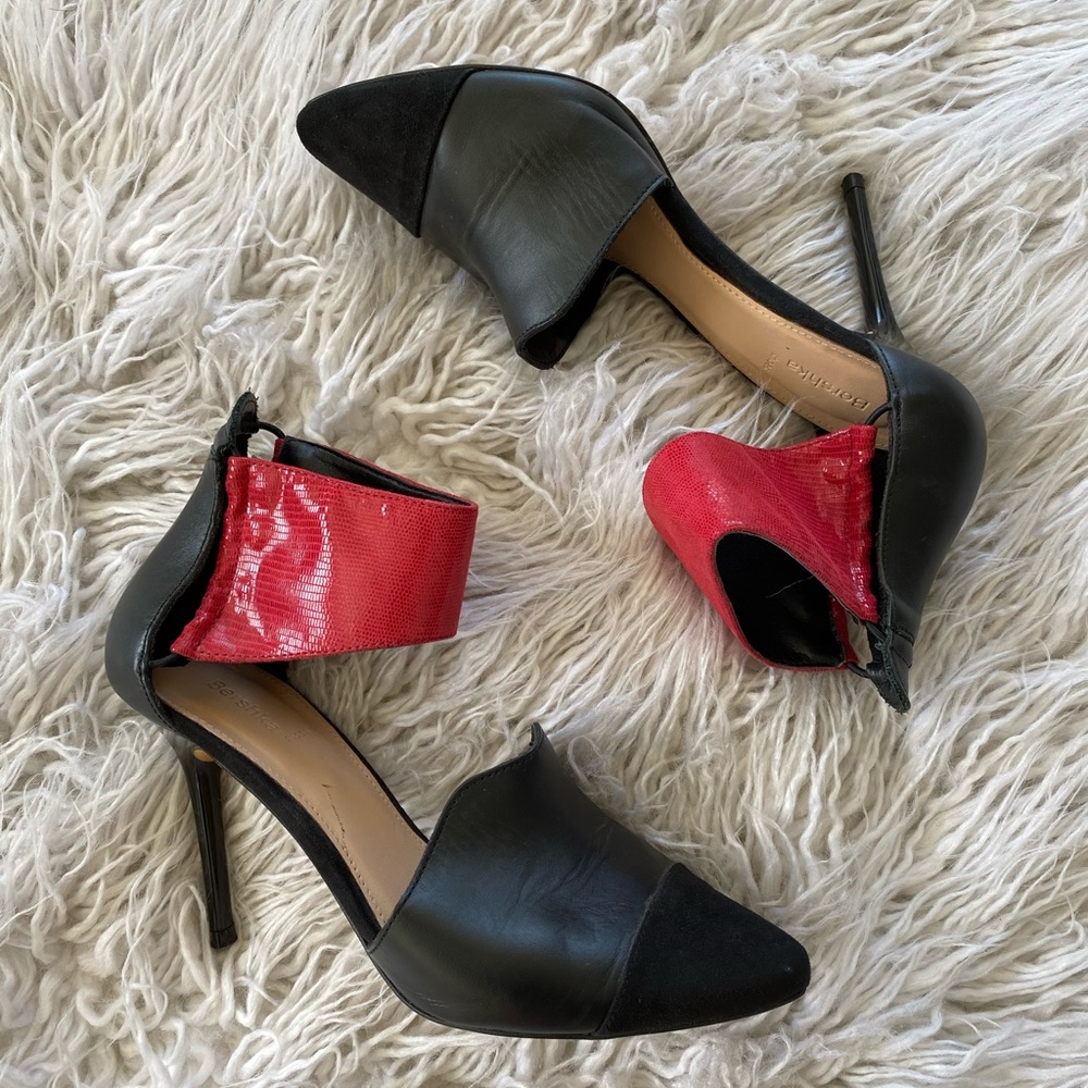 Bershka red and black heels